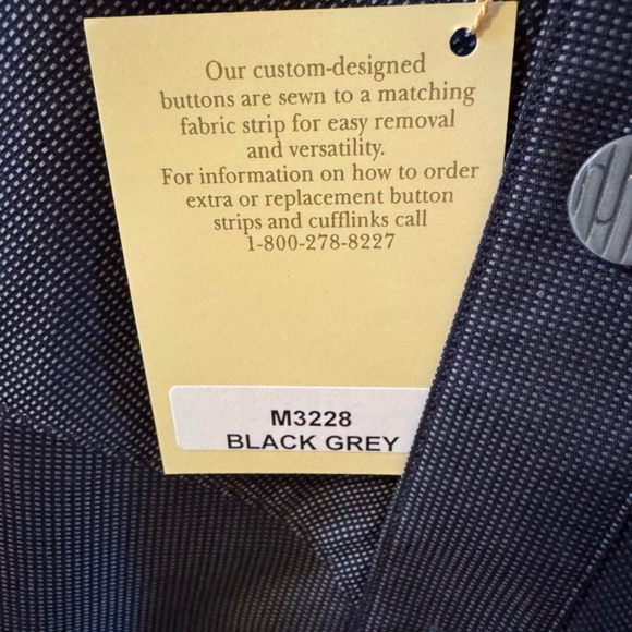 Men's Stubbs Western Wear Long Sleeve NWT Black Gray Banded Collar Shirt SZ 2XL - Picture 5 of 9